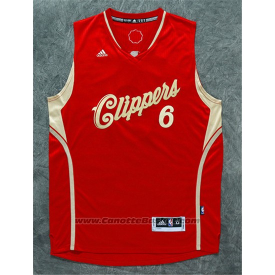 Maglia Natale 2015 Los Angeles Clippers DeAndre Jordan #6 Rosso